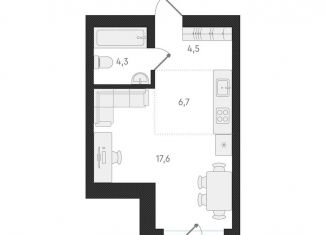 Продам 1-комнатную квартиру, 33.1 м2, Новосибирская область