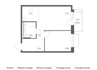 Продам однокомнатную квартиру, 43.9 м2, Москва, жилой комплекс Квартал Западный, 6