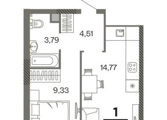 Продается 1-комнатная квартира, 32.4 м2, Рязанская область