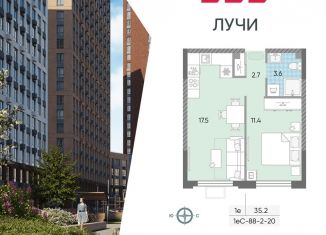 Продаю 1-комнатную квартиру, 35.2 м2, Москва