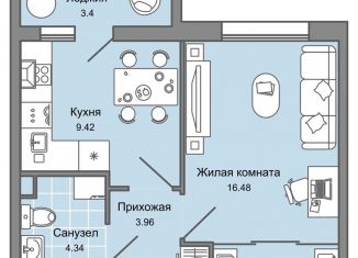 1-ком. квартира на продажу, 36 м2, Ульяновск