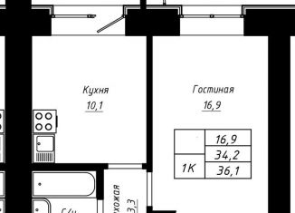 Продаю однокомнатную квартиру, 36.1 м2, Барнаул