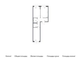 Продается двухкомнатная квартира, 57.4 м2, Москва