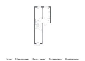 Продается 2-комнатная квартира, 56.9 м2, деревня Юрлово, жилой комплекс Пятницкие Луга, к2/1