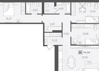 Продажа 3-ком. квартиры, 99.6 м2, Тюмень, улица Сергея Свиридова, 11