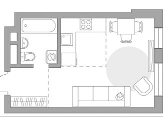 Квартира на продажу студия, 28.9 м2, деревня Жабкино, Троицкая улица, 1