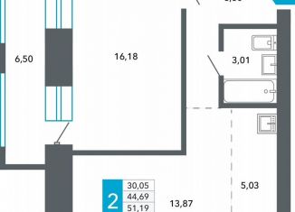Продается двухкомнатная квартира, 47.9 м2, Чита, Нерчинско-Заводская улица, 6/8