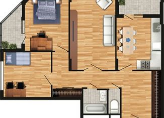 Продаю 3-ком. квартиру, 83.3 м2, Воронеж, Краснознамённая улица, 57/5, ЖК Высота