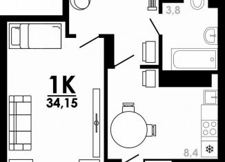Продам 1-комнатную квартиру, 35.6 м2, Нижегородская область, Коломенская улица, 8к4