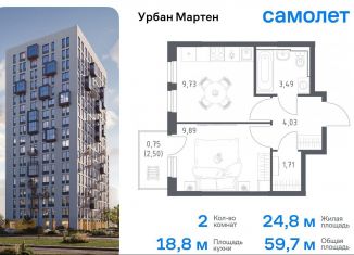 Продам 2-комнатную квартиру, 59.7 м2, Республика Башкортостан, улица Рашита Манурова