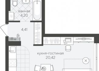 Продаю квартиру студию, 29 м2, Тюмень, ЖК Скандиа Квартал у Озера