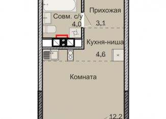 Квартира на продажу студия, 23.9 м2, Ижевск