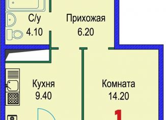 Продаю однокомнатную квартиру, 37.2 м2, Ставрополь, Гражданская улица, 1/4, микрорайон № 14