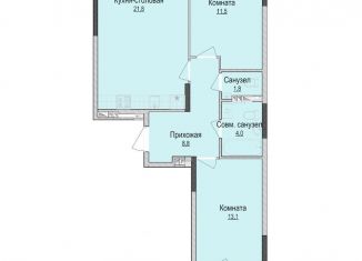 Продаю двухкомнатную квартиру, 61 м2, Ижевск, жилой район Культбаза