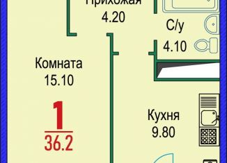 Продам 1-комнатную квартиру, 36.2 м2, Ставрополь, микрорайон № 14, Гражданская улица, 1/4