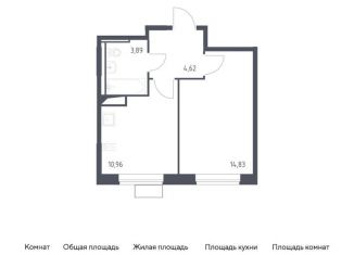 Продам однокомнатную квартиру, 34.3 м2, Москва, жилой комплекс Новое Внуково, к17