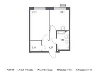 Однокомнатная квартира на продажу, 32.4 м2, поселение Кокошкино, жилой комплекс Новое Внуково, к1