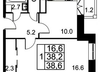 Продается 1-комнатная квартира, 38.6 м2, село Лайково, ЖК Город-событие Лайково, квартал Лайково Мелоди, 18