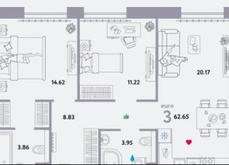 Продам трехкомнатную квартиру, 63 м2, Москва, проспект Лихачёва, 16к3, ЖК Квартал Нау