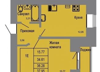 Однокомнатная квартира на продажу, 36.3 м2, Йошкар-Ола