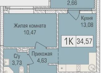 Продам 1-ком. квартиру, 34.3 м2, Новосибирская область