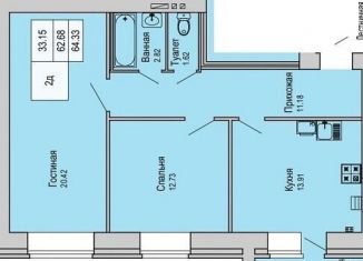 2-комнатная квартира на продажу, 64.3 м2, Йошкар-Ола