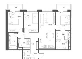 Продается 3-комнатная квартира, 96 м2, Санкт-Петербург, Белоостровская улица, Белоостровская улица