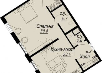 1-комнатная квартира на продажу, 67.8 м2, Санкт-Петербург, муниципальный округ Аптекарский Остров