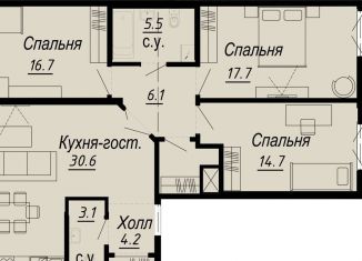 Продам 3-комнатную квартиру, 107.1 м2, Санкт-Петербург, муниципальный округ Аптекарский Остров