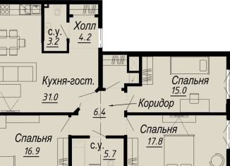 Продается 3-комнатная квартира, 107.1 м2, Санкт-Петербург, муниципальный округ Аптекарский Остров