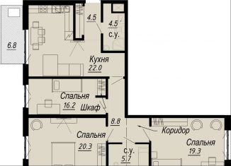 Продам 3-ком. квартиру, 106.6 м2, Санкт-Петербург, муниципальный округ Аптекарский Остров