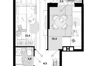 Продажа 1-комнатной квартиры, 33.2 м2, Краснодар, улица Западный Обход, 39/2к1, ЖК Самолёт