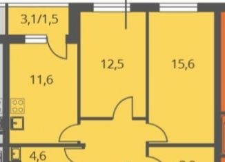 Продам двухкомнатную квартиру, 58 м2, Люберцы, Хлебозаводской проезд, 6с1, ЖК Карамельный