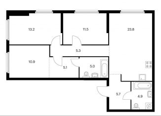 Продам трехкомнатную квартиру, 85.4 м2, Москва, ЖК Барклая 6