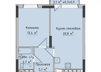 Продаю однокомнатную квартиру, 43.1 м2, Ижевск, жилой район Север