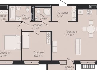 2-ком. квартира на продажу, 78.1 м2, Нижегородская область