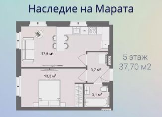 Продается 1-комнатная квартира, 37.7 м2, Санкт-Петербург, муниципальный округ Семеновский