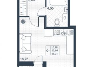 Продается квартира студия, 28.3 м2, Санкт-Петербург, метро Чёрная речка, Карельский переулок