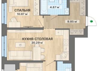 Продажа 2-комнатной квартиры, 67.1 м2, Екатеринбург, ЖК Северное Сияние, улица Уральских Рабочих