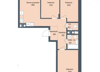 Продажа 3-ком. квартиры, 72.7 м2, Ижевск, Северо-Западный жилой район