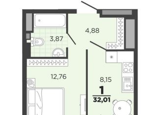 Продается 1-комнатная квартира, 32 м2, Рязань