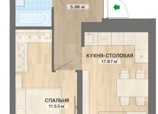 Продается 1-ком. квартира, 44.2 м2, Екатеринбург, улица Уральских Рабочих, улица Уральских Рабочих