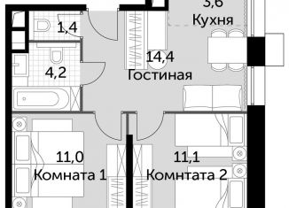 Продается 3-комнатная квартира, 45.8 м2, Москва, жилой комплекс Движение Тушино, к1-2, ЖК Движение Тушино