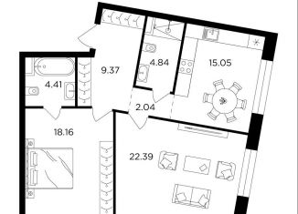 Продается 2-ком. квартира, 76.3 м2, Москва, ЖК Форивер, жилой комплекс Форивер, 2