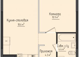 Однокомнатная квартира на продажу, 38.2 м2, село Первомайский
