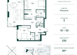 Продаю 2-комнатную квартиру, 102.5 м2, Москва, метро Строгино