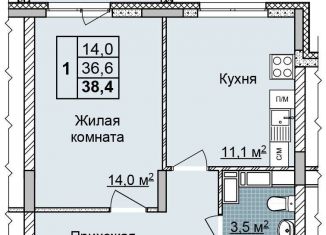 Продам 1-комнатную квартиру, 37.6 м2, Нижний Новгород, жилой комплекс Цветы-2, 8, ЖК Цветы-2