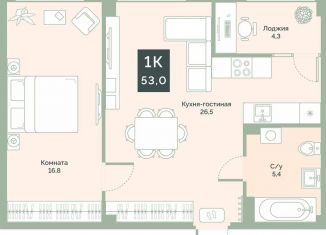 Продажа 1-ком. квартиры, 53 м2, Курган, улица Витебского, 5К2