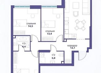 Продается 3-комнатная квартира, 92.8 м2, Москва, ЖК Событие, улица Василия Ланового