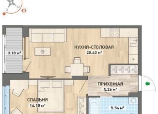Продается однокомнатная квартира, 48.5 м2, Екатеринбург, Орджоникидзевский район, улица Краснофлотцев, 69